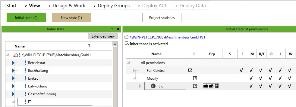 view, optimize and migrate directory- and access-rights-structures with migRaven